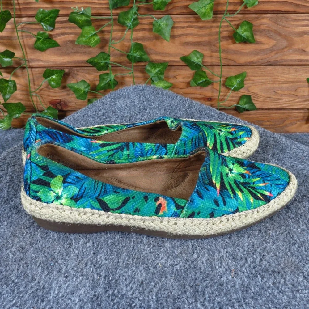 Aerosoles Trend Report Womens Espadrille Flat 8.5 Tropical Vacation Blue Green